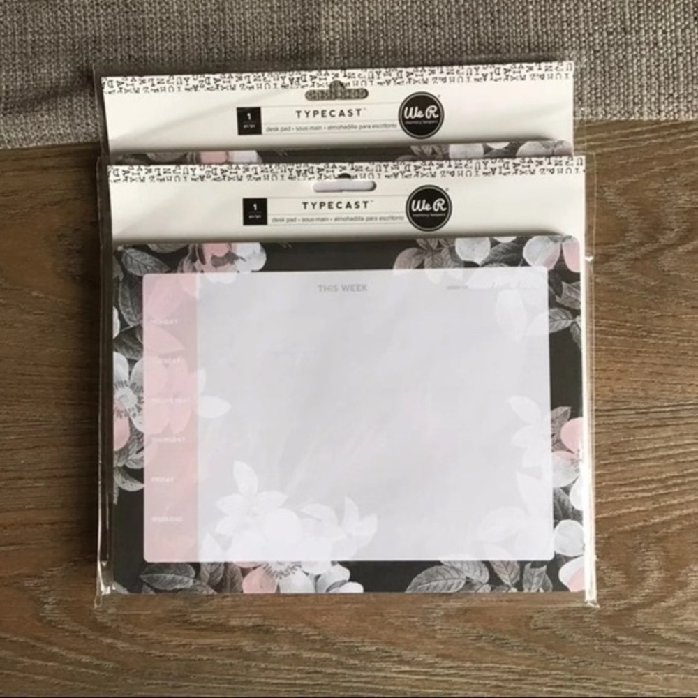 Typecast Floral Desk Notepads x2 NEW